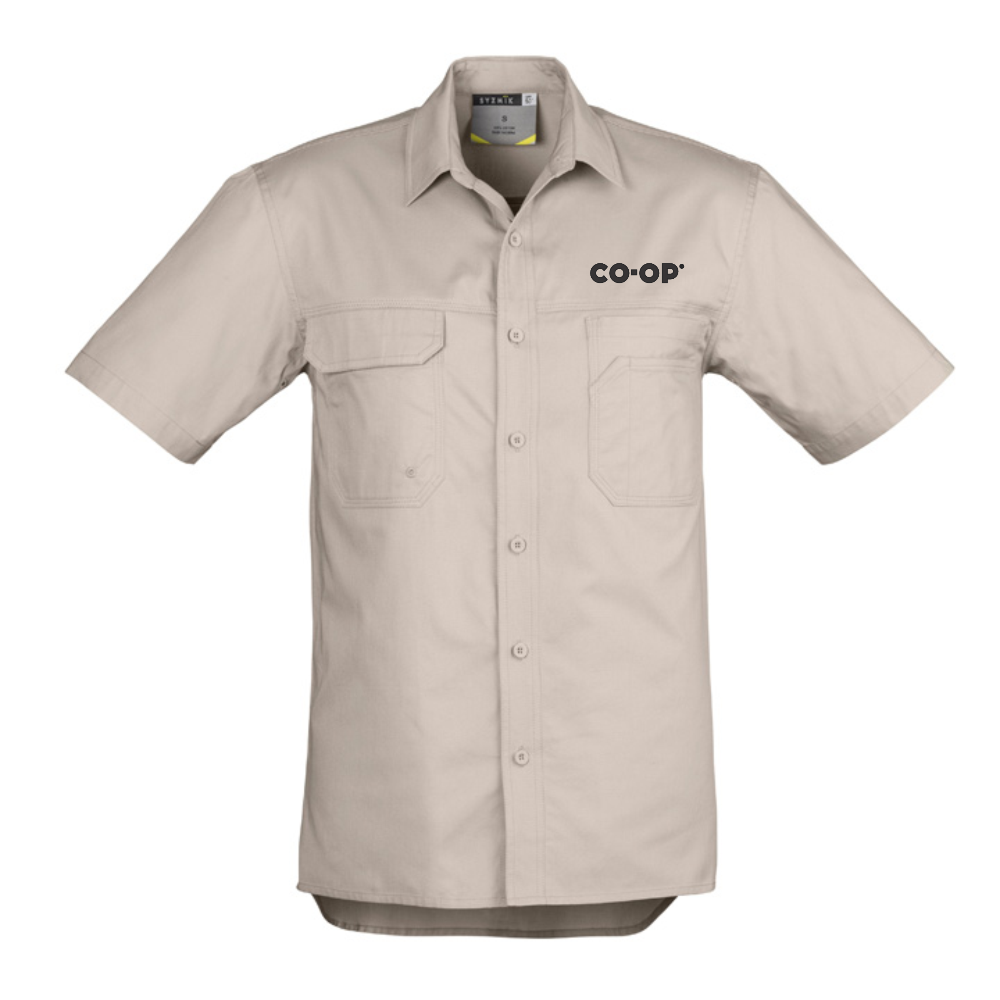 SYZMIK WORKWEAR MEN'S LIGHTWEIGHT TRADIE SHORT SLEEVE SHIRT